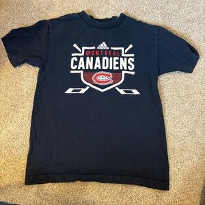 Adidas NHL T Shirt - Montreal Canadiens Hockey navy blue size small Habs